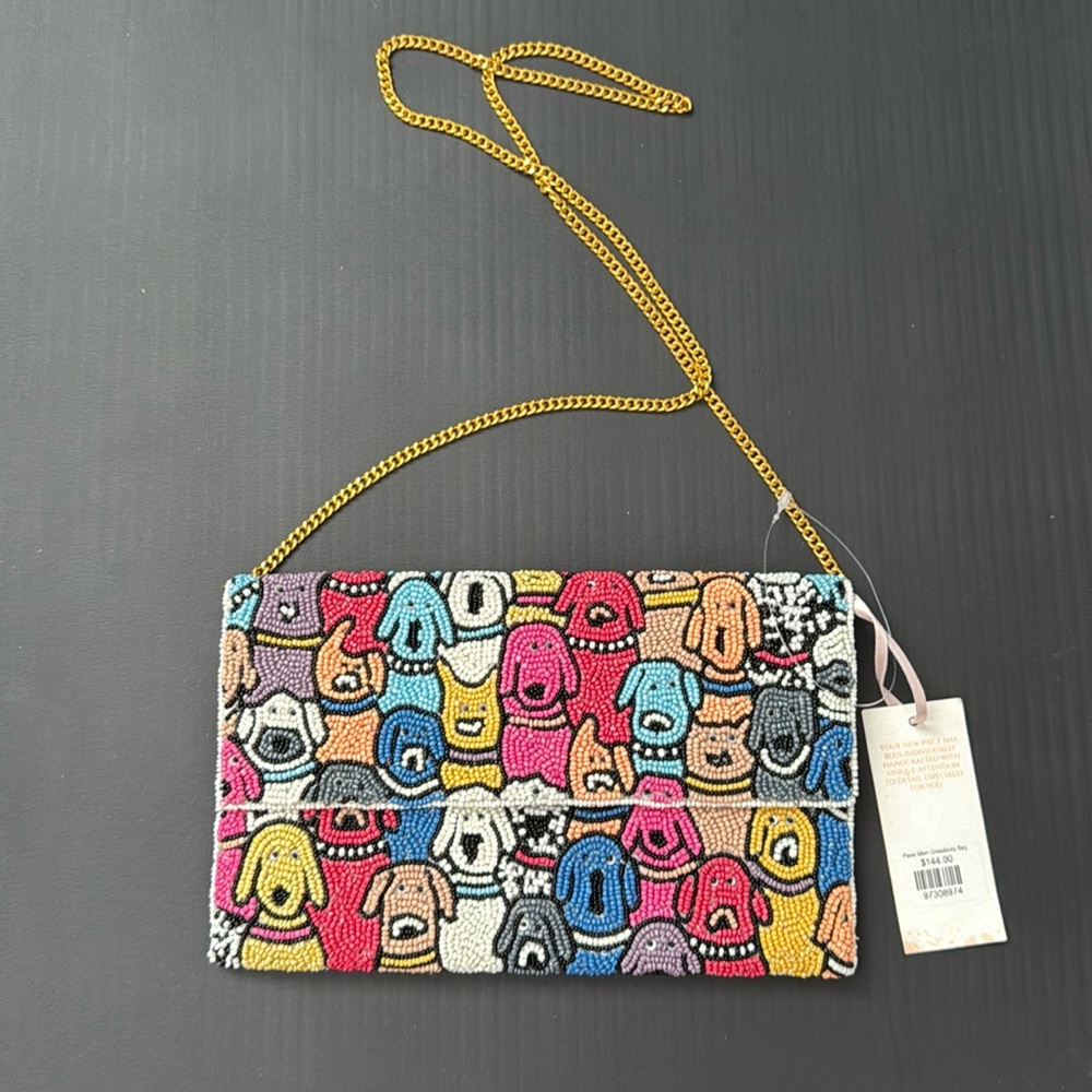 New Pria handmade beaded crossbody bag